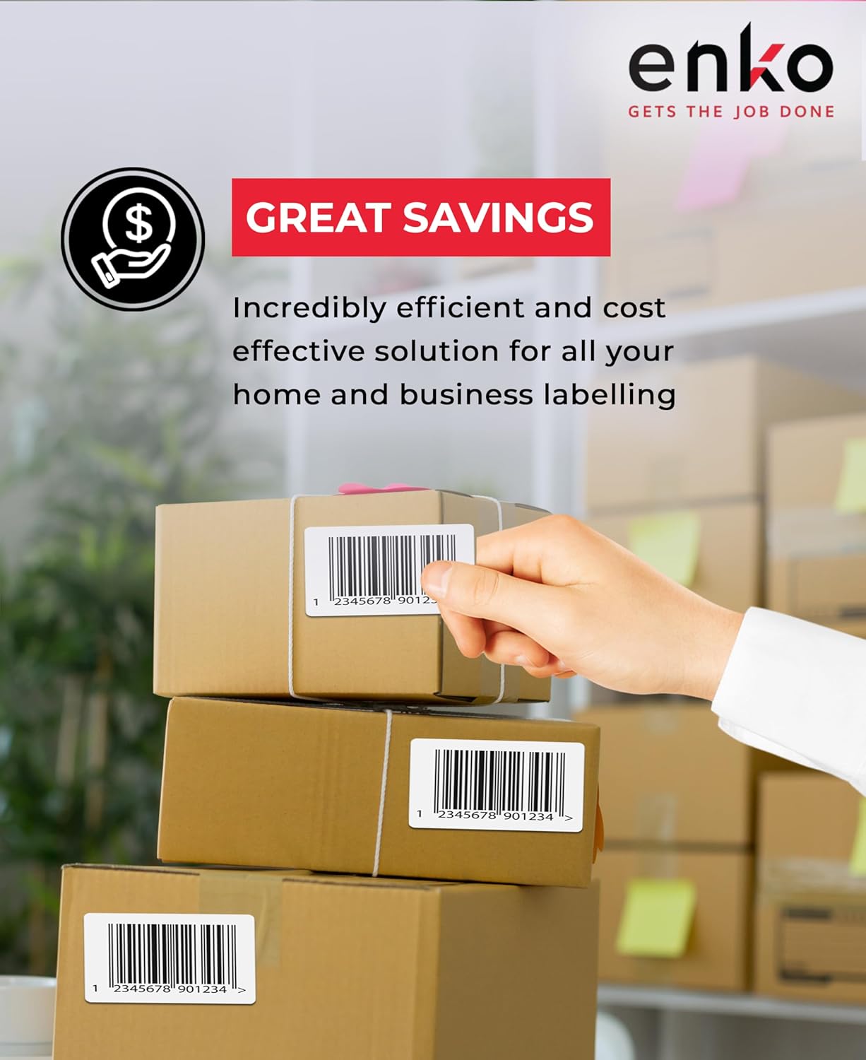 enKo 2 Stacks/2000 Labels 4"x6" Fanfold Direct Thermal Labels Compatible for Rollo Zebra Printer - Shipping Mailing Postage Labels, Perforated, Permanent Adhesive (2 Labels/Fold | 1000 Labels/Stack)