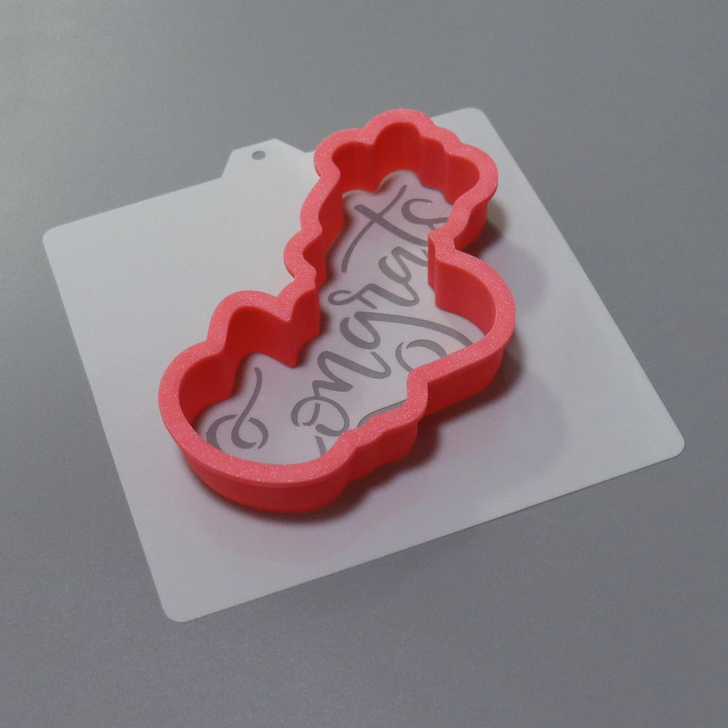 Congrats Hand Lettered Stencil and Cookie Cutter, Cookie Stencil, Cutter Stenci(Congrats)