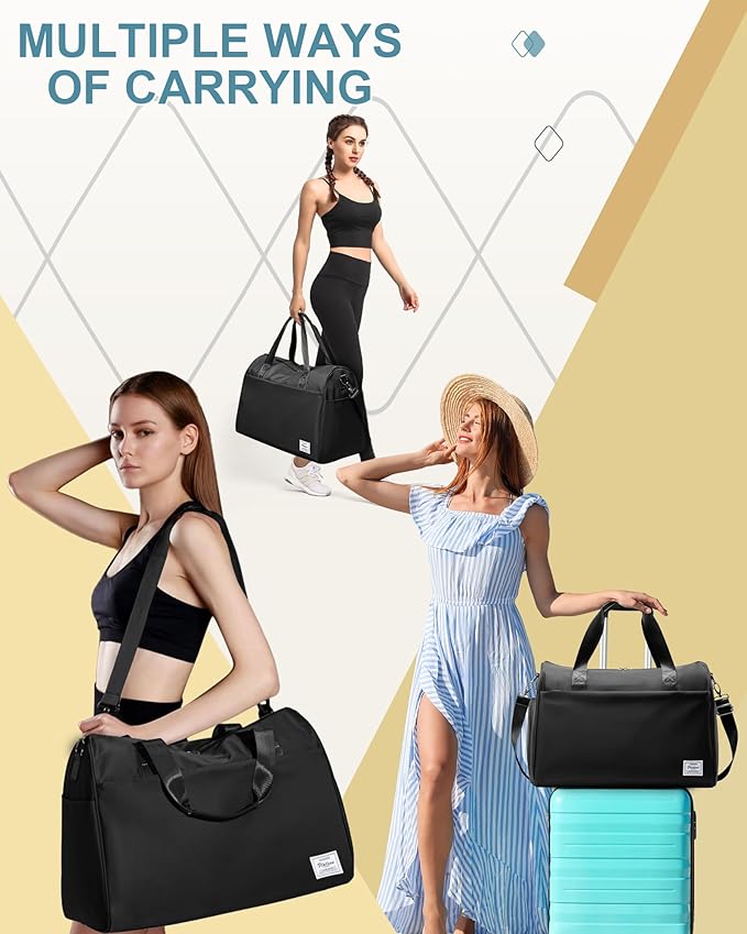 Gym Bag Womens,Travel Duffel Carry on Bag Sport Tote Bag Weekend Overnight Bag