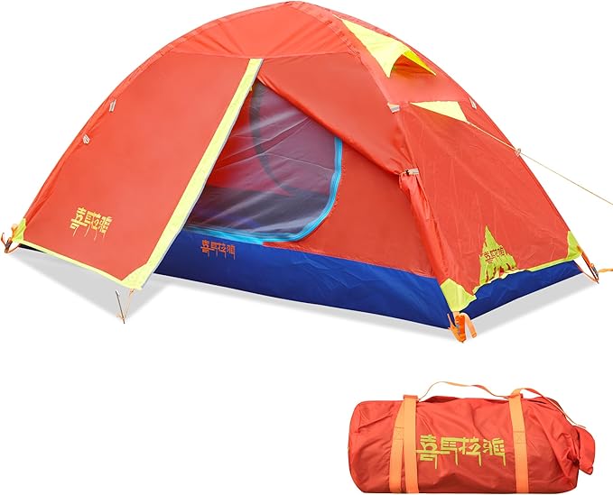 Himalaya 1/2 Person Camping Tent, 4 Season Tent Backpacking Winter Tent Waterproof Windproof Lightweight Portable PU5000 for Outdoor Camping Cold Weather Hiking Mountaineering