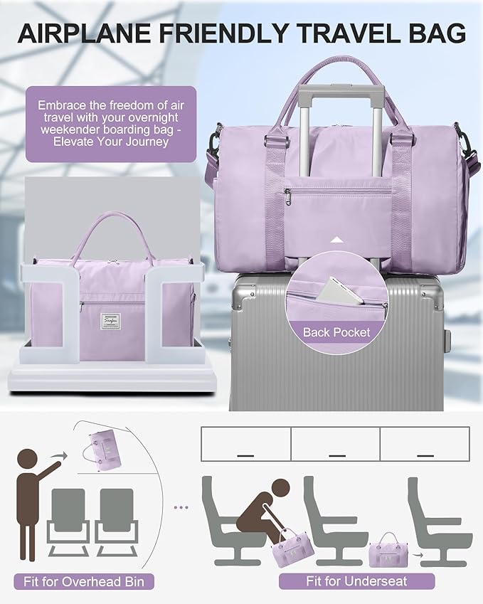 Gym Bag Womens,Travel Duffel Carry on Bag Sport Tote Bag Weekend Overnight Bag