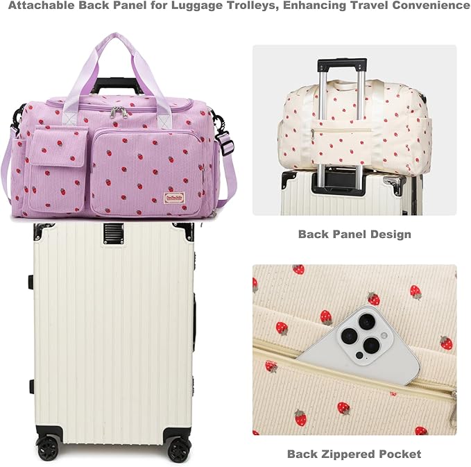 Small Gym Bag for Women, Travel Duffle Bag Carry On Weekender Bag with Shoe Compartment