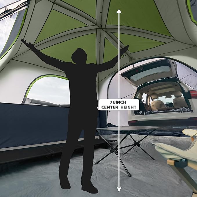 UNP SUV Tent for Camping, 6-Person SUV Tailgate Tent - Easy Set Up with Rainfly, 10'x9'x78in(H)