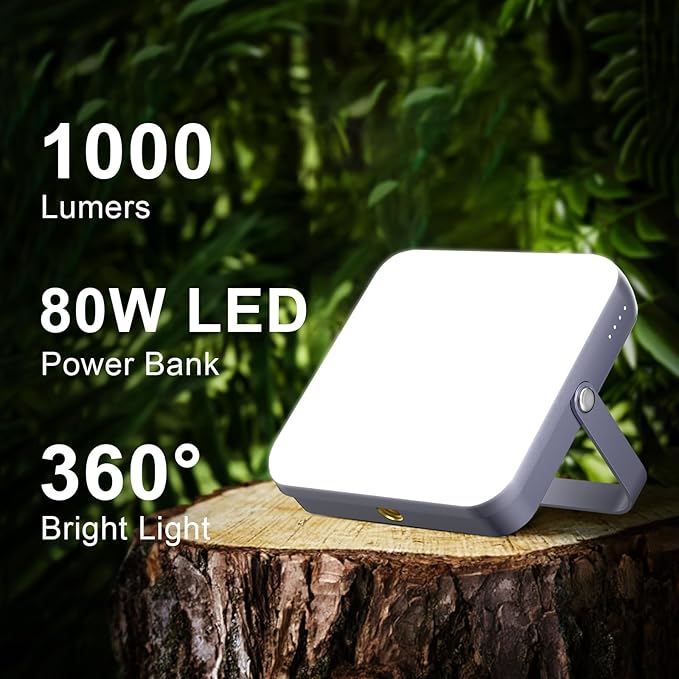 10000mAh LED Camping Lantern Rechargeable, 1000LM Camping Light with 4 Light Modes, 1/4" Screw Adapter, IPX5 Waterproof Camping Essentials for Emergency Outages, Hurricane, Hiking, Outdoor