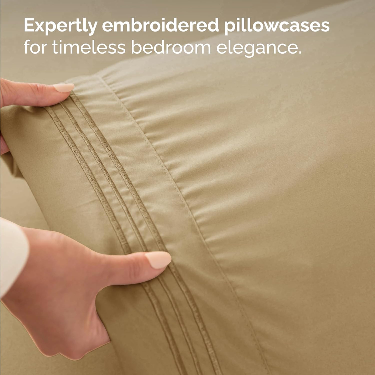 Twin Size 3 Piece Sheet Set - Comfy Breathable & Cooling Bed Sheets Set - Hotel Luxury Bedding for Women, Men, Kids, Teens, Boys & Girls - Deep Pockets, Ultra-Soft and Wrinkle Free - Oeko-Tex - Beige