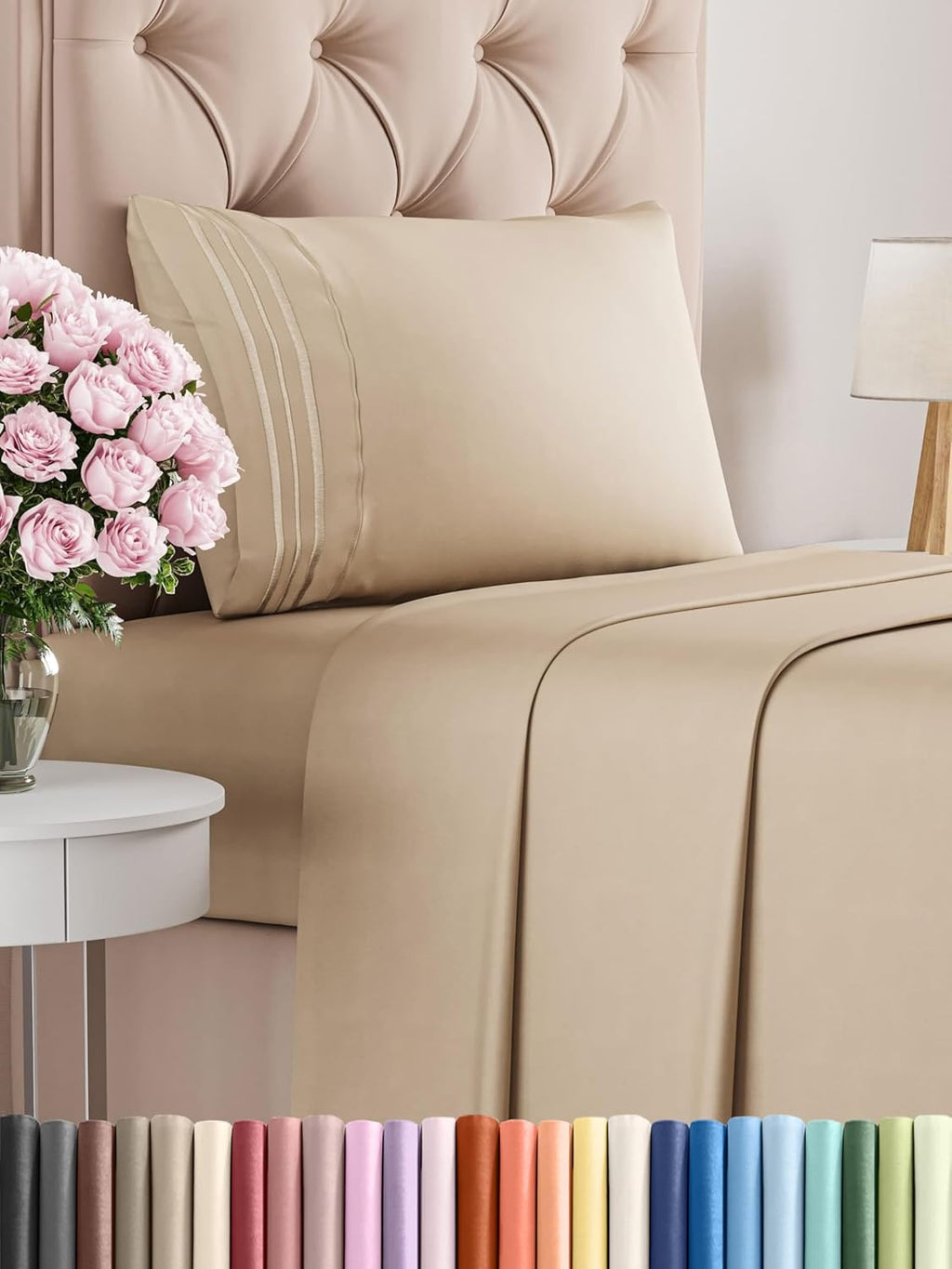 Twin XL Size 3 Piece Sheet Set - Comfy Breathable & Cooling Bed Sheets Set - Hotel Luxury Bedding for Women, Men, Kids, Teens, Boys & Girls - Deep Pockets, Ultra-Soft, Wrinkle Free - Oeko-Tex - Cream