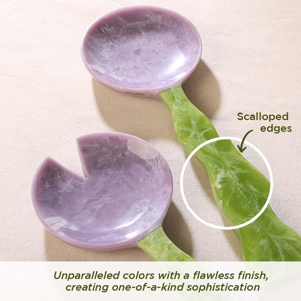 Folkulture Salad Servers or Salad Tongs | Set of 2 (12") Serving Spoons in Kitchen Essentials or Kitchen Utensils Set | Resin Salad Tongs for Serving | Salad Hands or Serving Utensils for Home