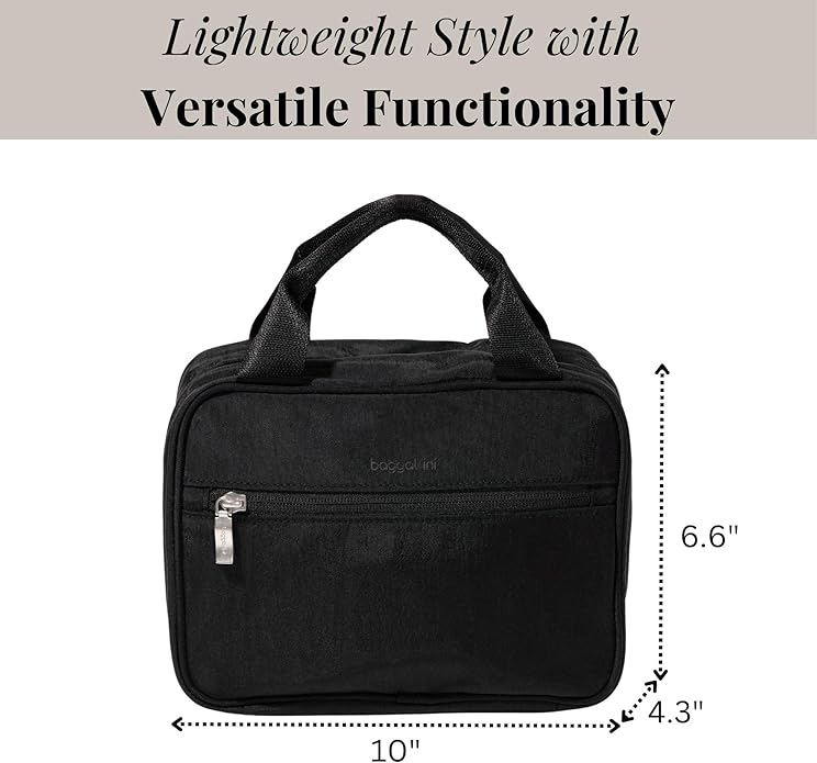 Baggallini Unisex's Hanging Travel Toiletry Kit-Lightweight 6x10 Inch Makeup Bag Toiltery