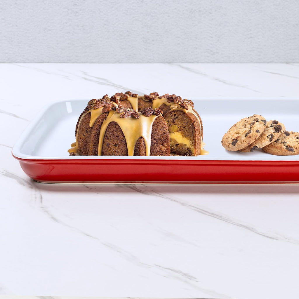 Emeril Lagasse 15.75 IN Large Baking Sheet – Stoneware Cookie Sheet & Baking Tray, Oven Safe Baking Trays for Oven