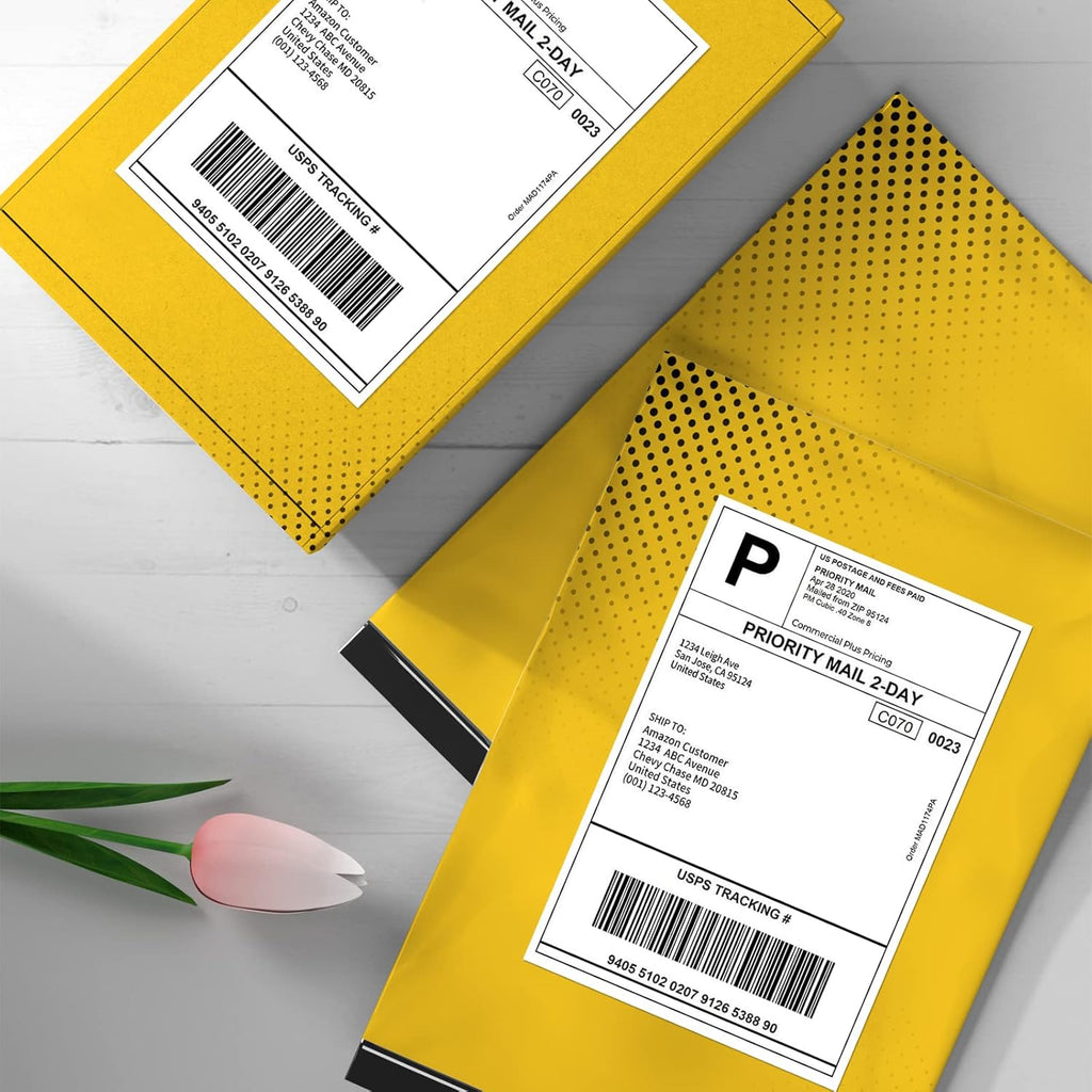 FungLam 4"x6"Thermal Shipping Labels, 2 Pack of 1000 Fanfold Labels, Adhesive Shipping Labels for Zebra,Munbyn,Polono and Rollo Direct Thermal Printer