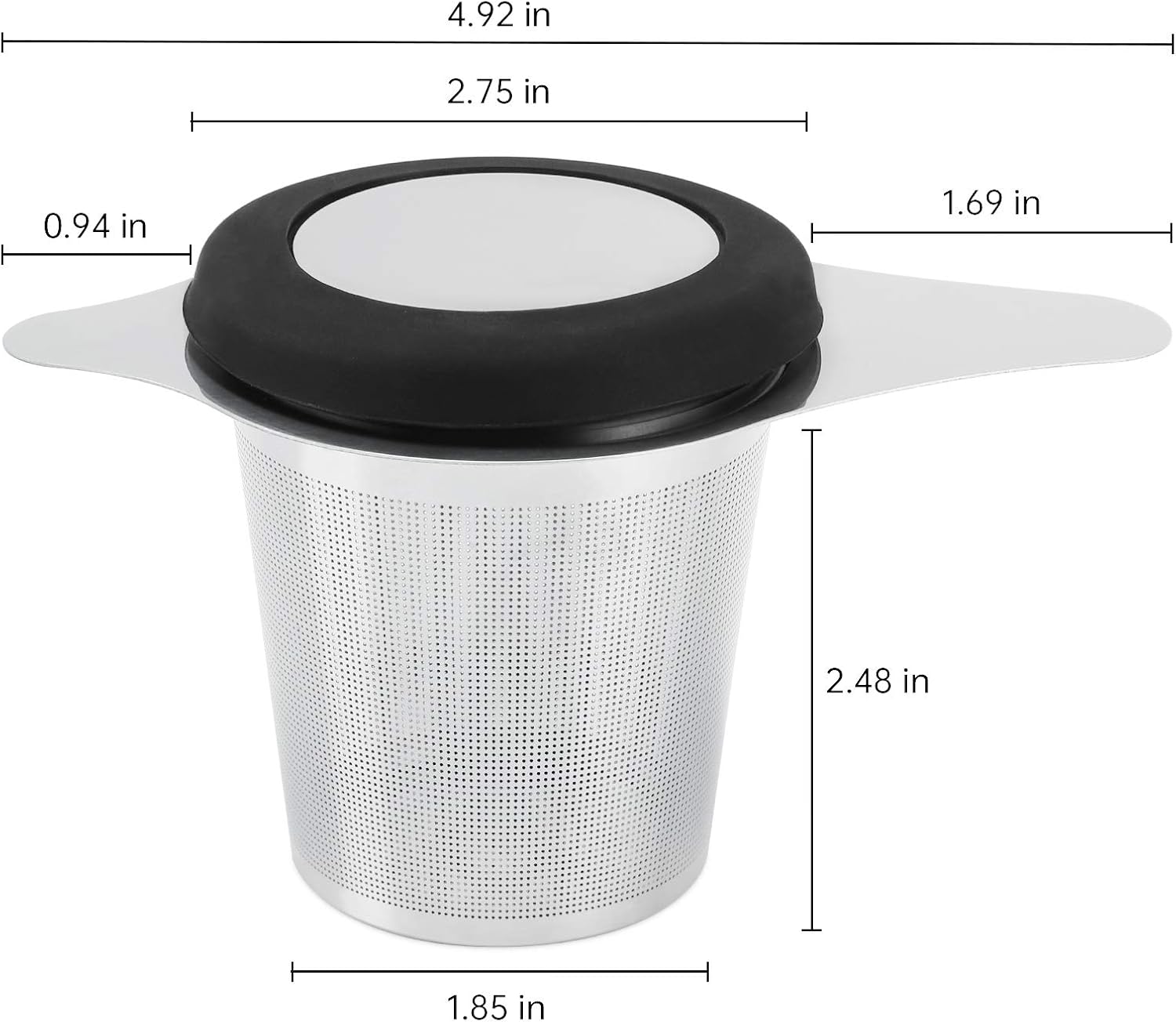 Tea Infuser Basket Stainless Steel Tea Strainer Tea Filter With Small Strainer And Lid Tea Diffuser For Loose Leaf Tea Superior Brewing Experience (One pack silver)