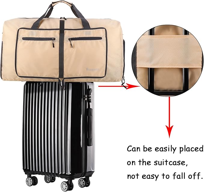 Woogwin Travel Duffel Bag Large Foldable Waterproof Overnight Bag for Beach Swim Bags Pool Sports Gym