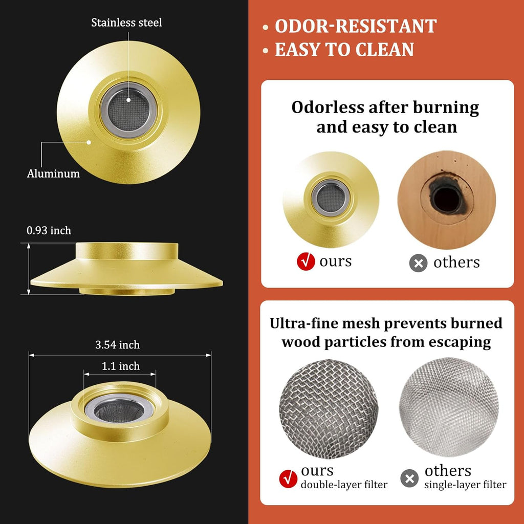 Cocktail Smoker Kit, AOKE Golden Metallic Whiskey Smoker Kit with 4 Flavors Wood Chips for Whiskey and Bourbon, Old Fashioned Smoker kit for Enhancing Drink Flavors, Whiskey Gifts for Men (no Torch)