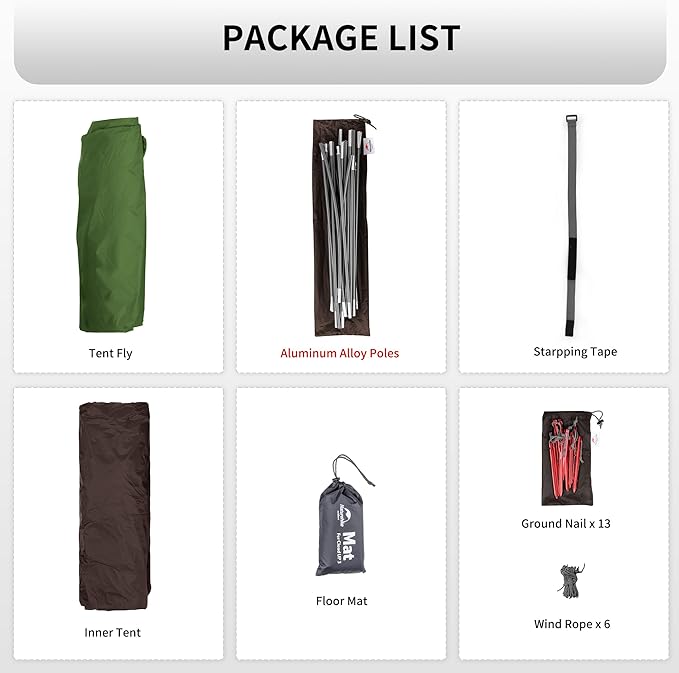 Naturehike Cloud-Up 3 Person Lightweight Backpacking Tent with Footprint - 3 Season Free Standing Dome Camping Hiking Waterproof Backpack Tents