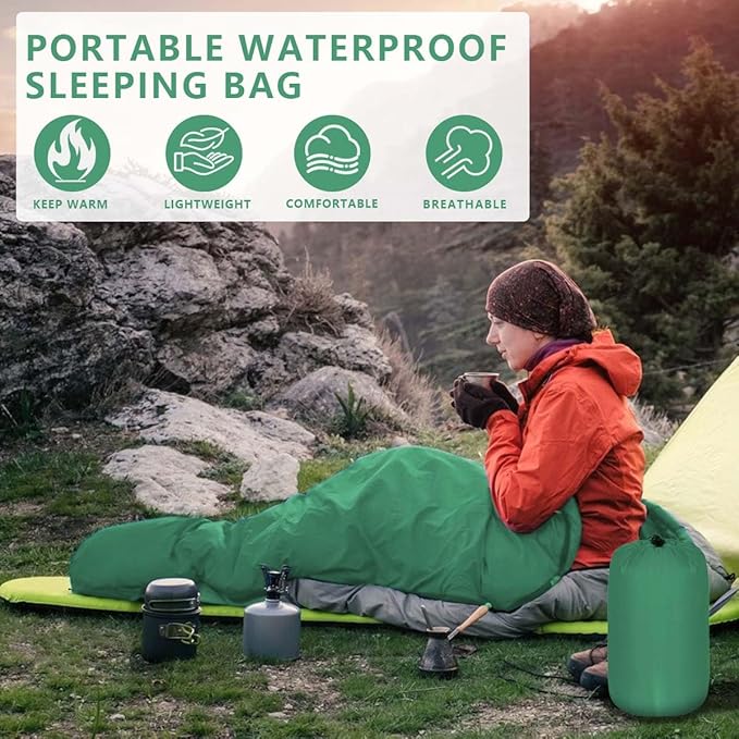 OBTANIM Camping Sleeping Bags Portable Waterproof Sleeping Bag for Adults Kids 4 Seasons Winter, Fall, Spring, Summer Backpacking Hiking Camping Mountaineering Indoor Outdoor Use