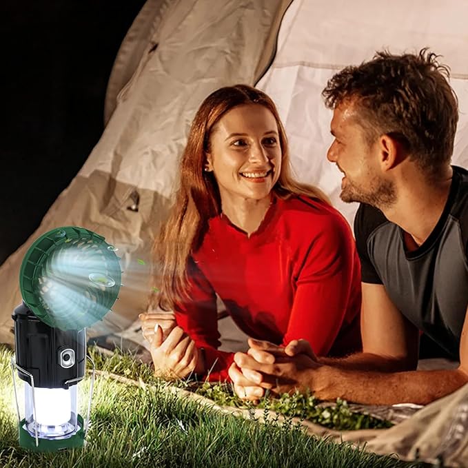 3 in 1 Portable Lantern - Collapsible Lightweight Camping Lantern for Power Outages Solar Flashlight Survival Kits for Indoor Outdoor Tent Home Emergency Essentials Hiking