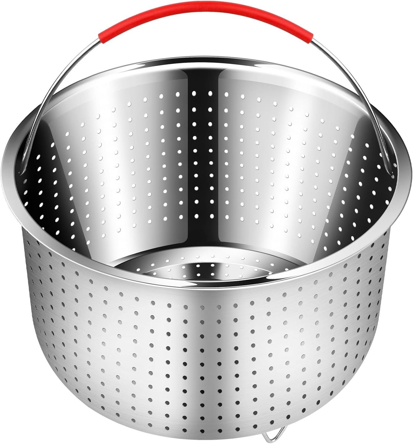 REDANT Vegetable Steamer Basket for Instant Pot Accessories 6 & 8 Qt - Stainless Steel Strainers and Colanders - Metal Strainer for Cooking Broccoli, Eggs, Pasta, Quinoa - with 2 Gloves, 6 Quart