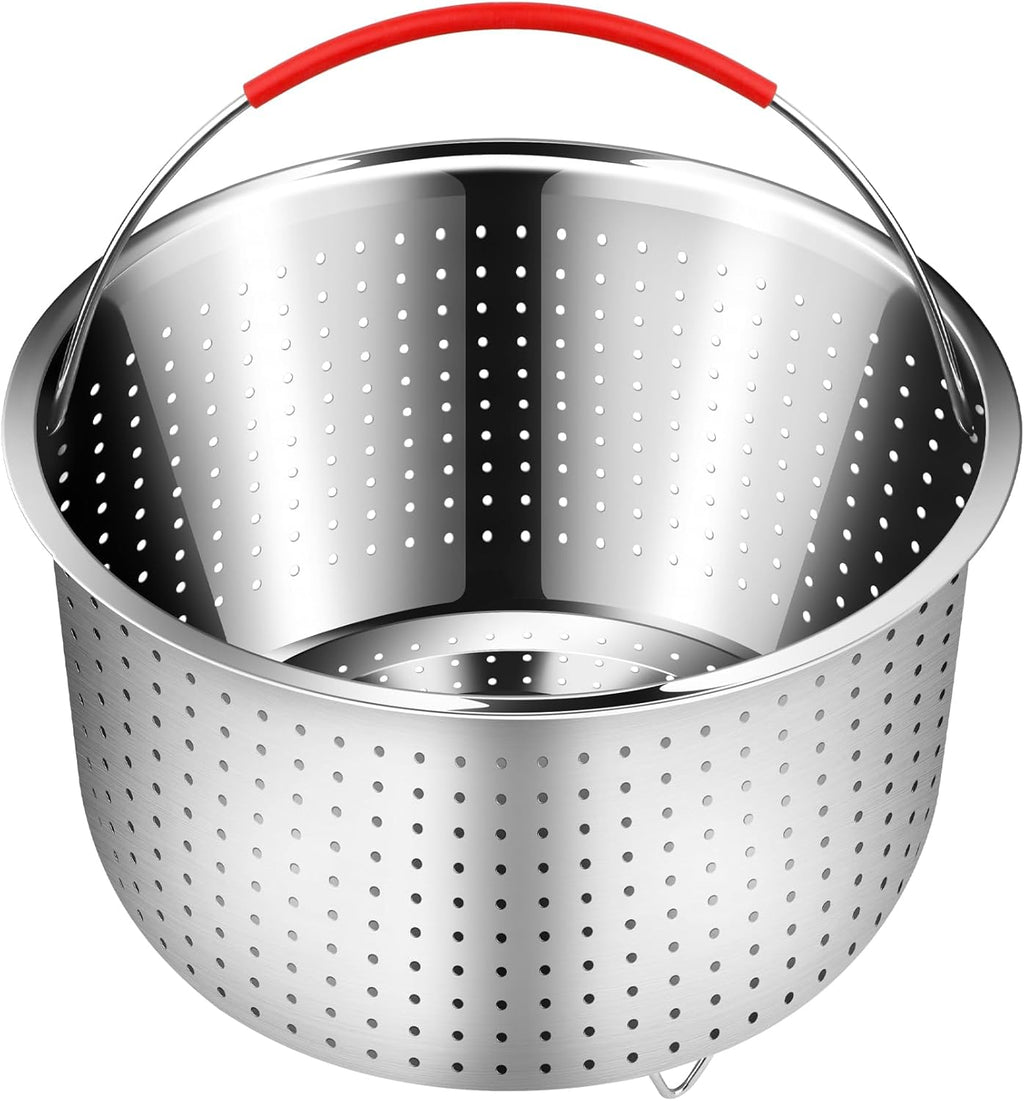 REDANT Steamer Basket for Instant Pot Accessories 3 qt - Strainer and Colander for Kitchen - Stainless Steel Vegetable Steamer for Cooking Broccoli, Pasta, Quinoa - with 2 Silicone Gloves, 3 Quart