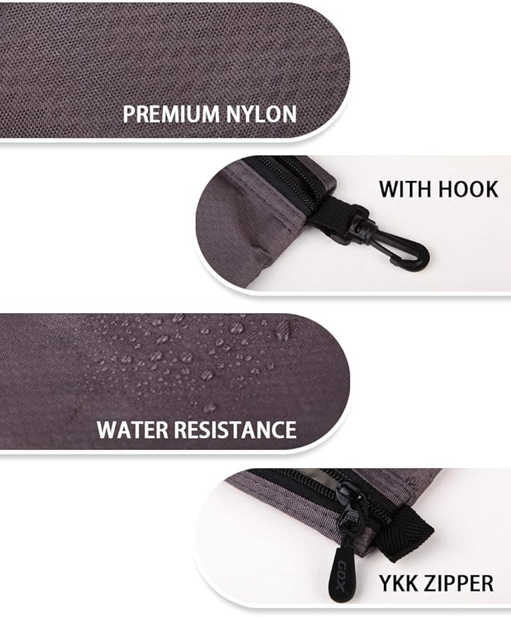 GOX Small Toiletry Bag for Men Bulk Cosmetic Bag Dopp Kit Carry On Zipper Pouch Organization Nylon Packing Sack Waterproof(Grey)