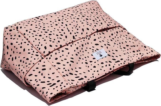 ESVAN Large Foldable Beach Bag for for Women with Dry Wet Compartment Waterproof Sandproof Travel Gym Picnic Handbag