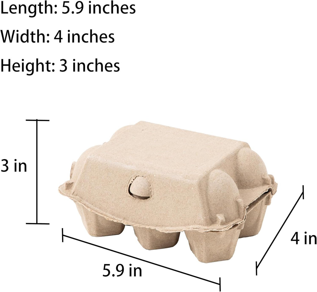 20 Pack Egg Cartons Cheap Bulk, 6 Count Egg Storage Containers Holder, Sturdy Natural Pulp Material Perfect for Storing Extra Eggs