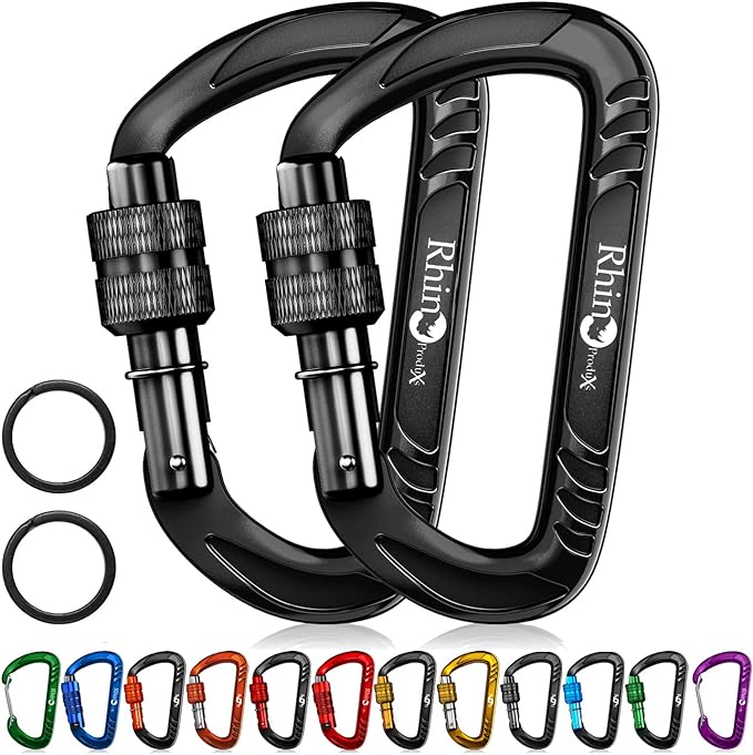 12kN (2697 lbs) Heavy Duty, Locking, Auto Locking, Wiregate Carabiner Clips, for Securing Pets, Outdoor, Camping, Hiking, Hammock, Dog Leash Harness, Keychains