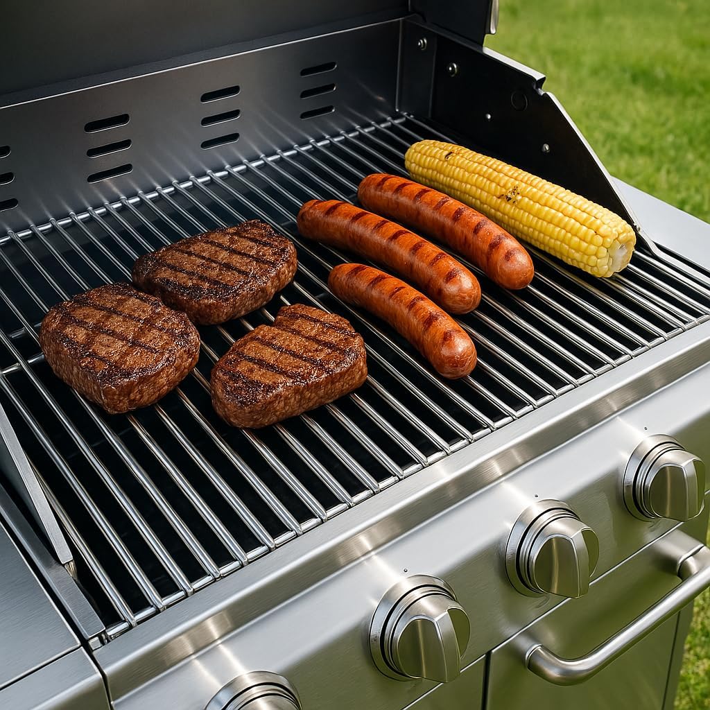 17 Inch Grill Grates Replacement for Nexgrill 720-0830H, 720-0830D, 720-0783E, 720-0783C, Cooking Grate Replacement Parts for Nexgrill 4&5-Burner Gas Grill, Stainless Steel BBQ Grids