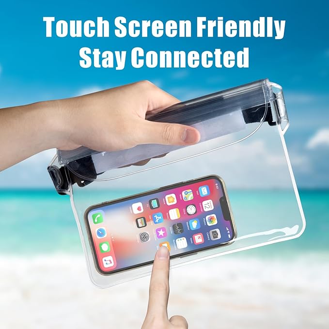 F-color Waterproof Fanny Pack - Waterproof Phone Pouch with Waist Strap - Cruise Essentials 2025 Must Haves Waterproof Pouch Dry Bag Keep Phone Valuables Safe for Beach Kayaking Boating Fishing