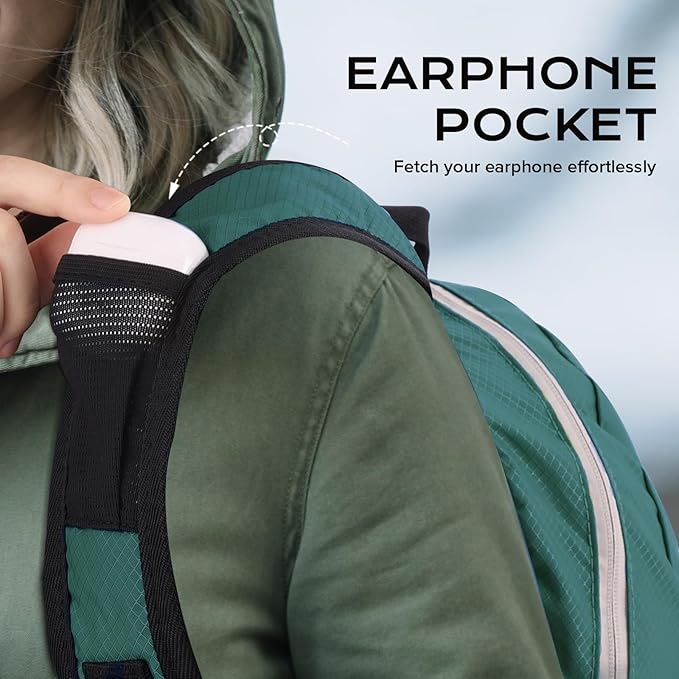 15L Water-resistant Hiking Daypack, Small Backpack Travel Outdoor, Lightweight Day Pack with Tool Loops