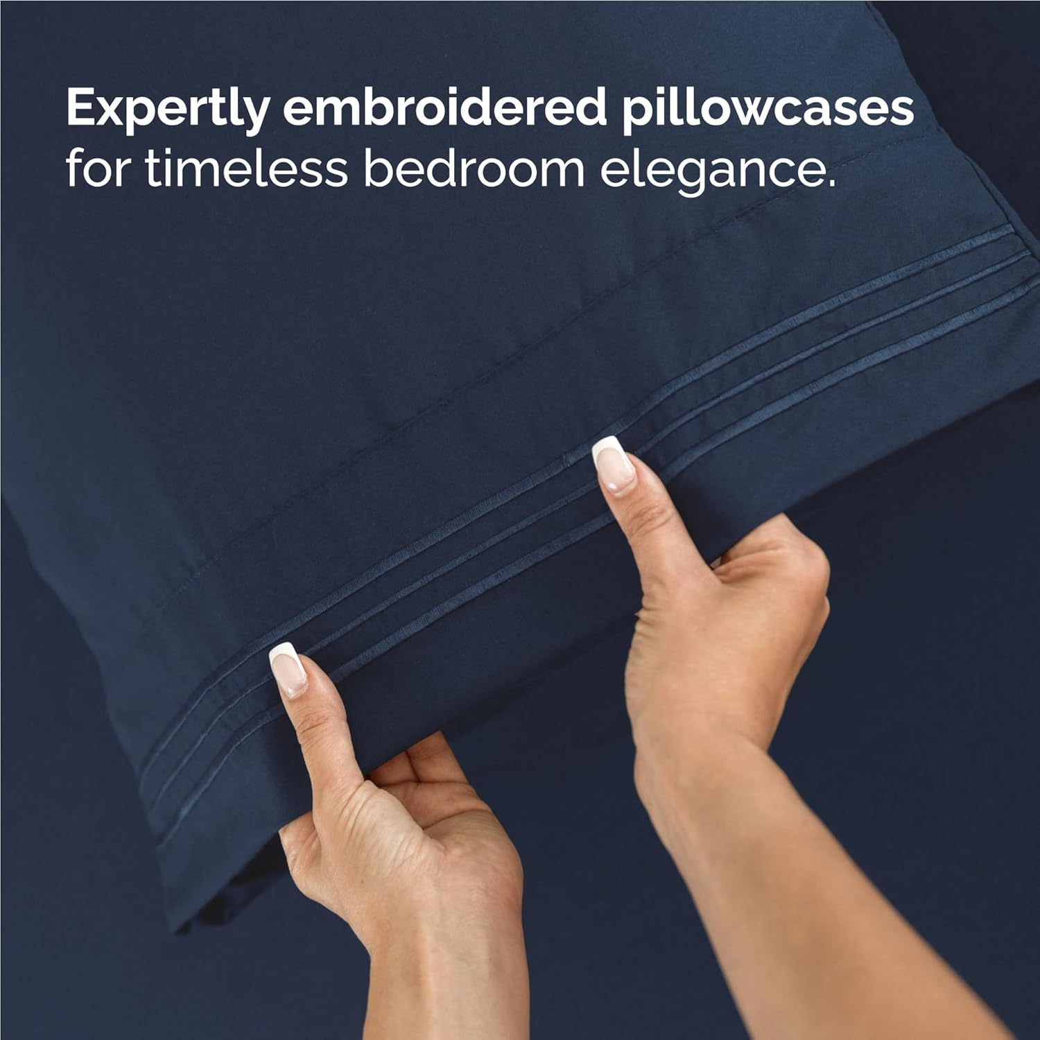 Twin XL Size 3 Piece Sheet Set - Comfy Breathable & Cooling Bed Sheets Set - Hotel Luxury Bedding for Women, Men, Kids, Teens, Boys & Girls - Deep Pockets, Soft, Wrinkle Free - Oeko-Tex - Navy Blue