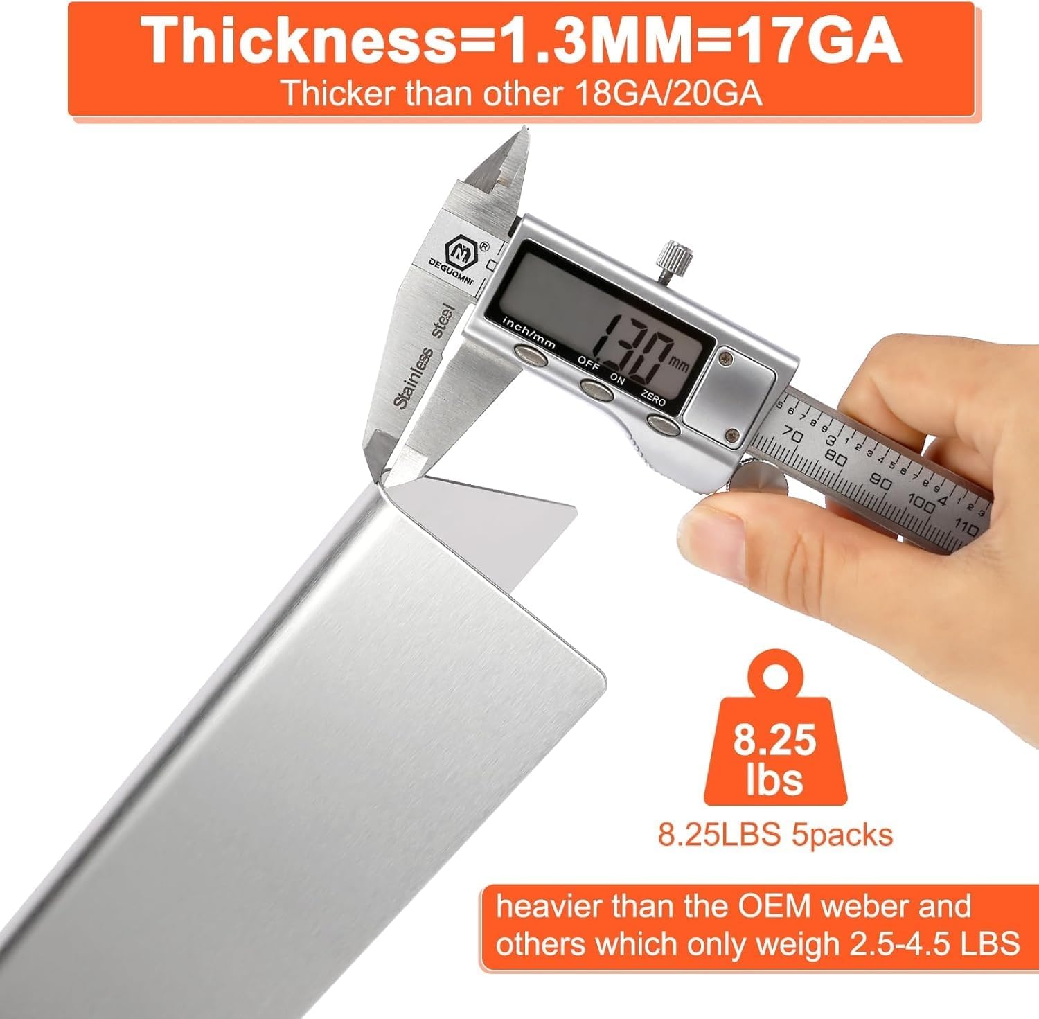 Grill Parts for Weber Genesis Silver B/C, Spirit 300/700, Weber 900 (Side Control), Genesis Gold/Platinum B/C Replacement for Weber 7525 Grates, Weber 7537, 17.5 Grill Grates, 22.5" Flavorizer Bars