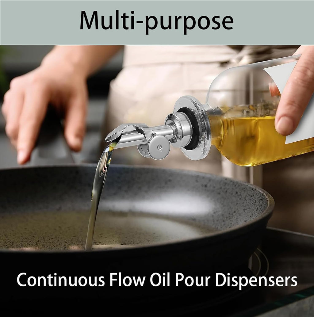 Pafusen 6 Pack Auto Flip Olive Oil Dispenser, Liquor Pour Spout, Oil Dispenser for Kitchen, Easily Turn Your Bottles into Dispensers for Liquor, Coffee Syrup or Oils, Weighted Pourer, Rose Gold