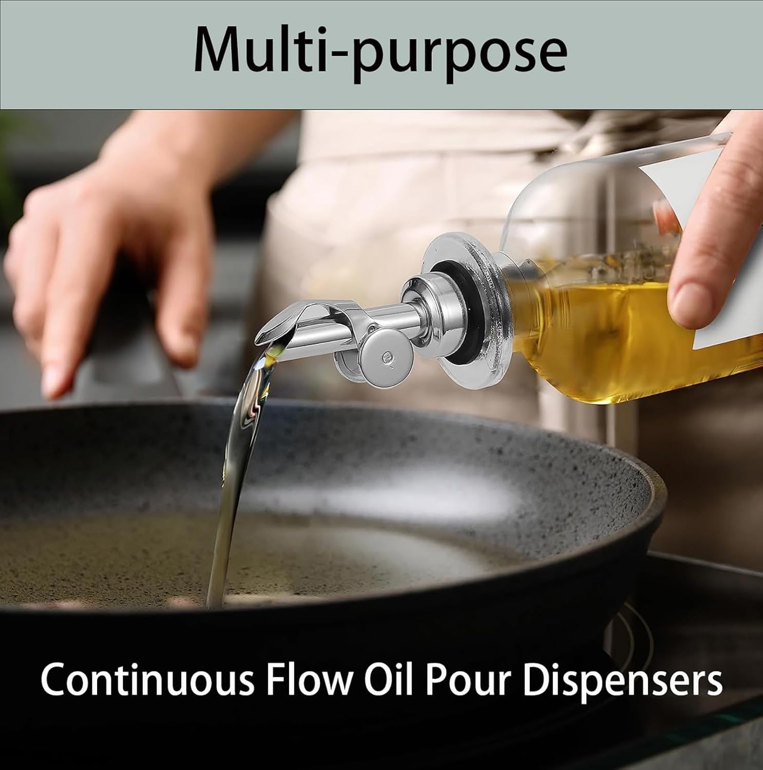 Pafusen 2 Pack Auto Flip Olive Oil Dispenser, Liquor Pour Spout, Oil Dispenser for Kitchen, Easily Turn Your Bottles into Dispensers for Liquor, Vinegar, Coffee Syrup or Oils, Weighted Pourer, Gold