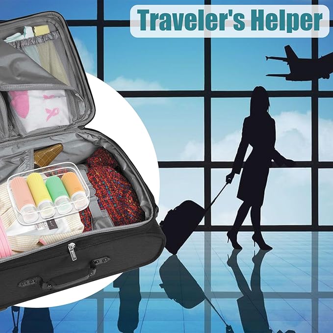 16 Pack Travel Bottles Set, TSA Approved Travel Bottles for Toiletries, BPA Free Leakproof Silicone Travel Size Containers Set for Shampoo Conditioner Lotion Body Wash & Body Wash Accessories