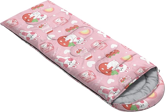 QOOMO Camping Sleeping Bags,3 Season Warm & Cool Weather,Lightweight,Waterproof Sleeping Bags for Adults & Kids,Traveling,and Outdoors,Camping Gear Equipment