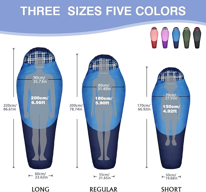 Cold Weather Mummy Sleeping Bag Flannel 0 Degree Winter Sleeping Bag Machine Washable Heavy Duty for Adults,Teenager with Compression Sack 4 Seasons for Camping Hiking Traveling