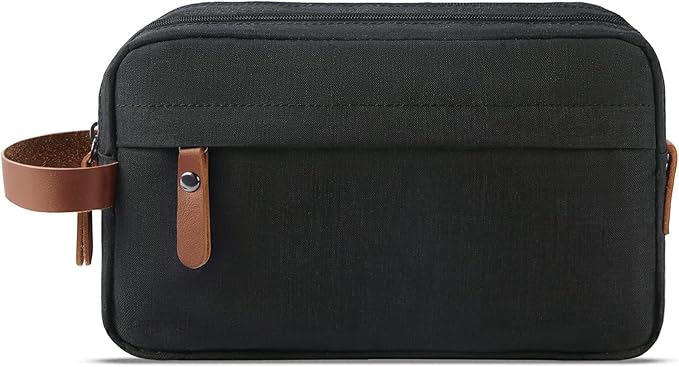 Lubardy Toiletry Bag Oxford Cloth Toiletry Bag for men and women Portable Travel Shaving Dopp Kit Water-Resistant Cosmetic Bag Travel Organizer Storage for Accessories, Black