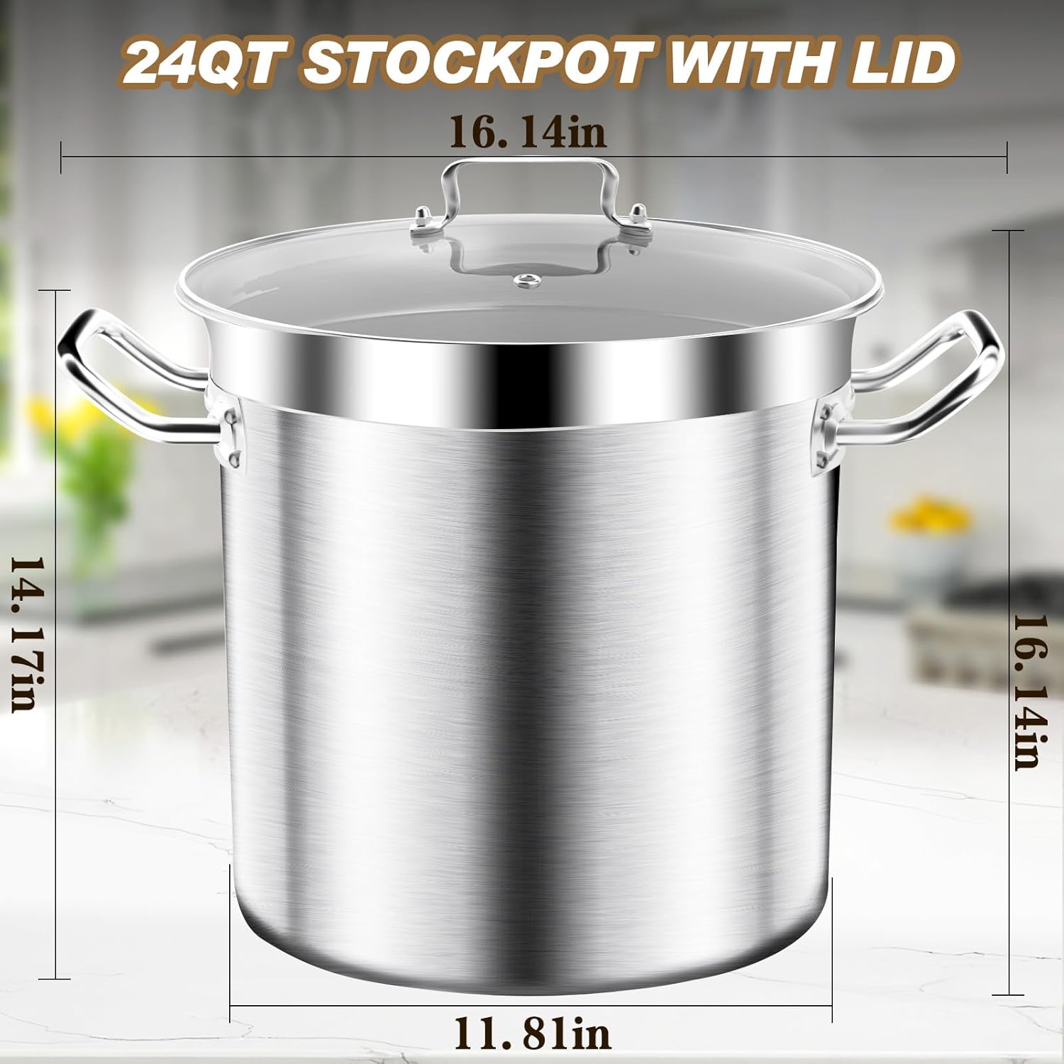 24QT Large Capacity Soup Pot – Premium Stainless Steel, Compatible with All Stoves