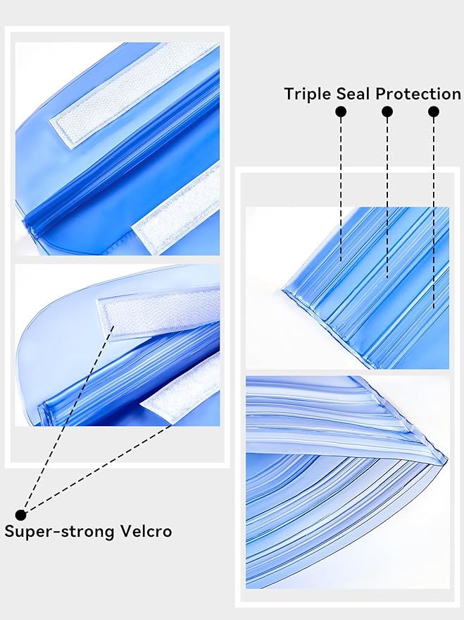 HEETA 2/3/4 Pack Waterproof Pouch with Waist Strap, Screen Touchable Dry Bag with Adjustable Belt for Phone Valuables for Kayaking, Swimming, Snorkeling, Boating, Fishing, Surfing & Beach