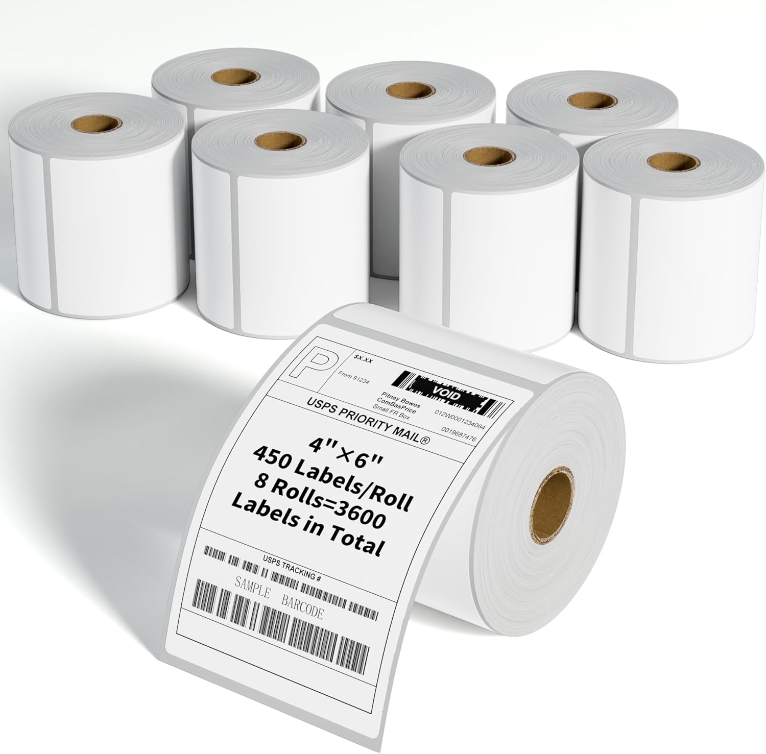 Thermal Shipping Labels, 4"x6" Direct Thermal Labels, FungLam Mailing Postage Shipping Label Compatible with Zebra, Munbyn, Rollo and Polono Printers,450 Labels/Roll, 8 Rolls.