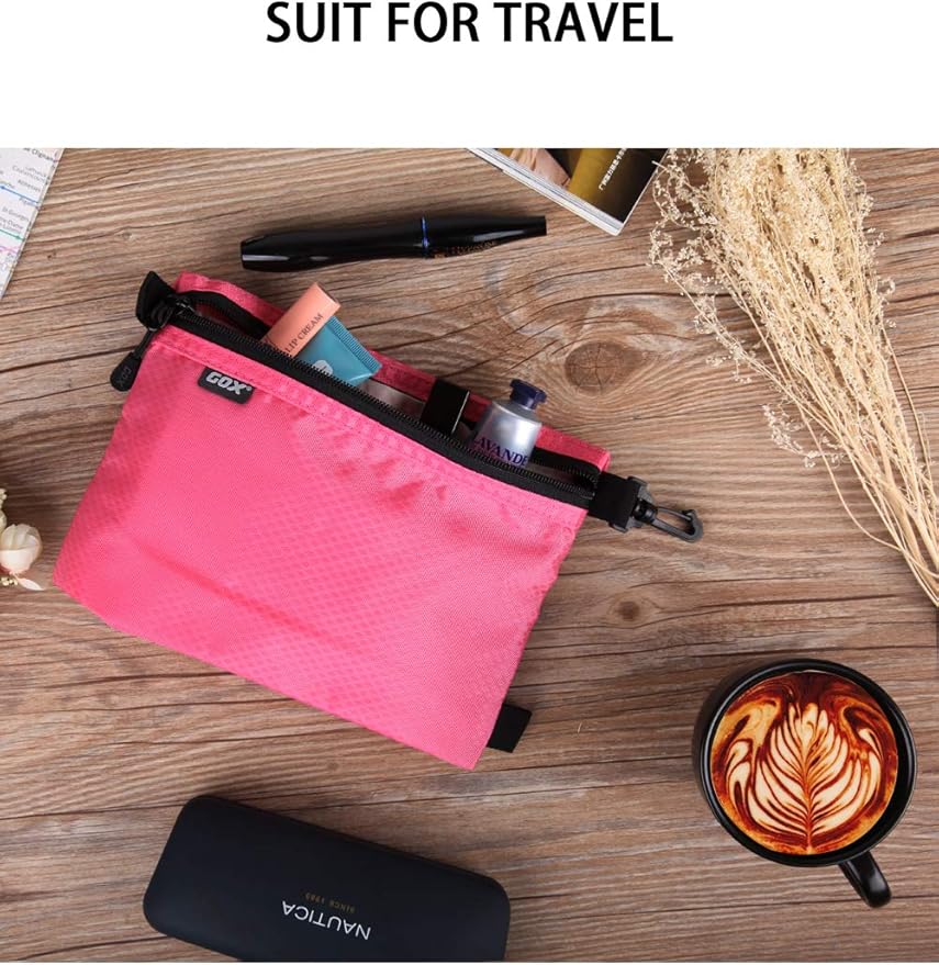 GOX Small Toiletry Bag for Men Bulk Cosmetic Bag Dopp Kit Carry On Zipper Pouch Organization Nylon Small Packing Sack Waterproof