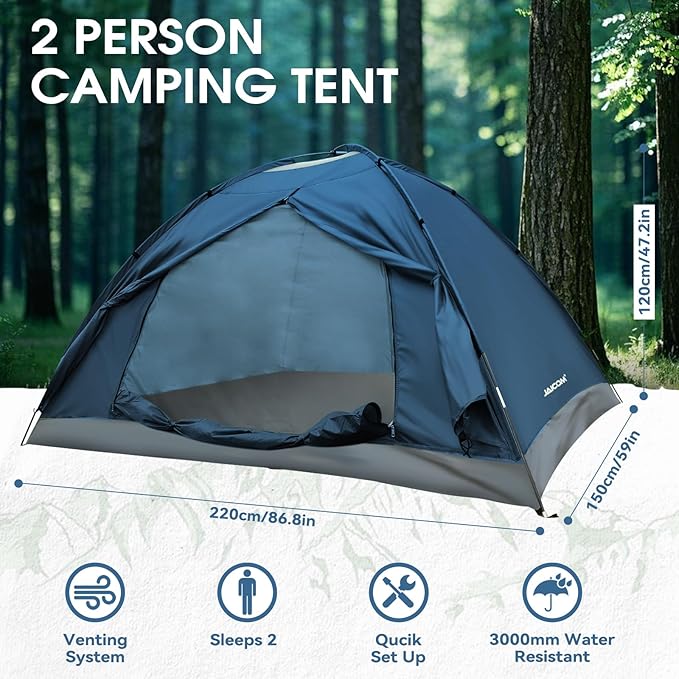 1/2/4 Person Camping Tent - Lightweight Backpacking Tent, Waterproof Windproof Easy Setup Hiking Tent, Suitable for Outdoor, Family, Camping, Hunting, Mountaineering Travel