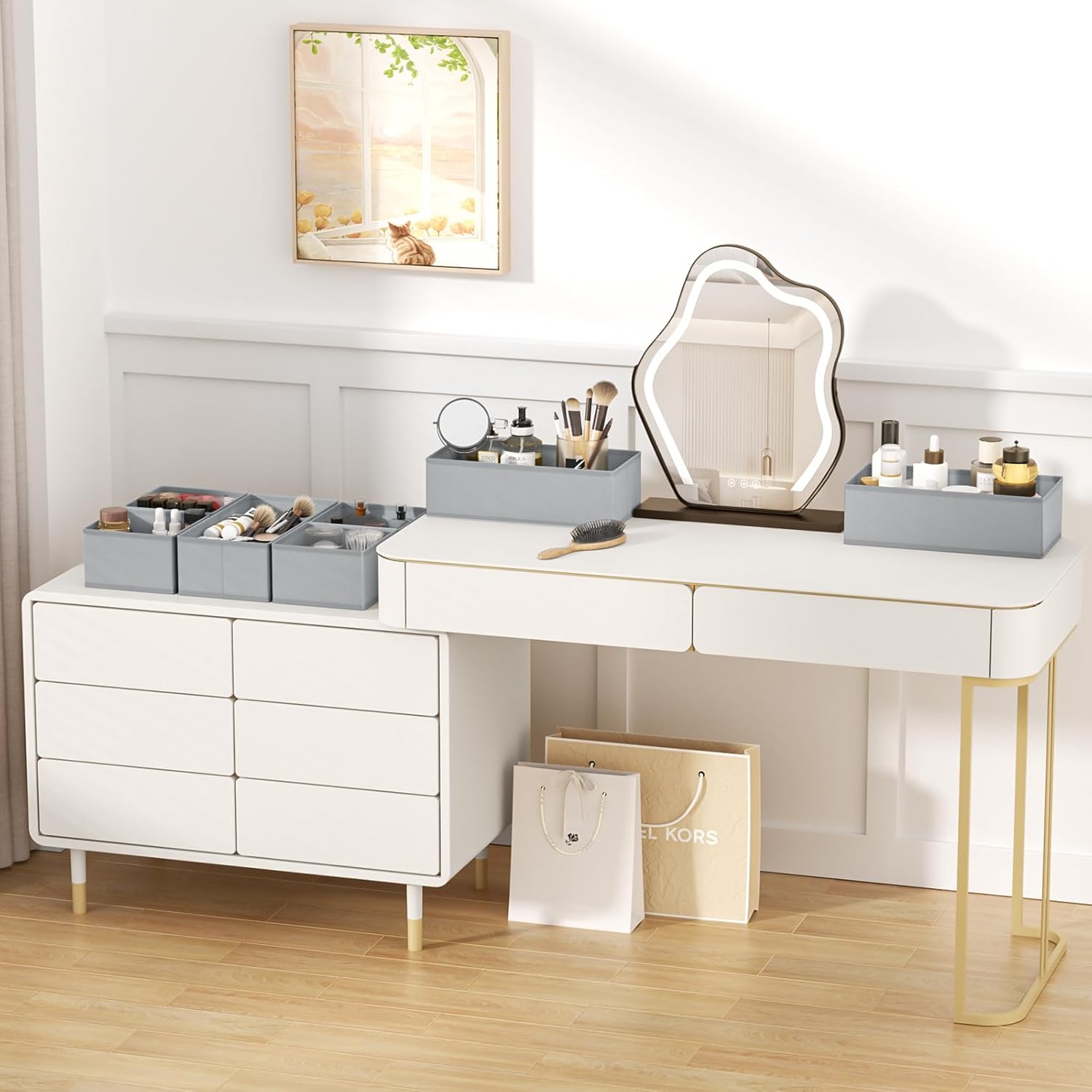 DIMJ Drawer Organizer Clothes 24 Pack - Foldable Baby Organizers and Storage & Dresser Organizer for Bedroom, Closet - Nursery Organization Dresser Dividers for underwear, Sock,Bra, Belt, Tie, Gray