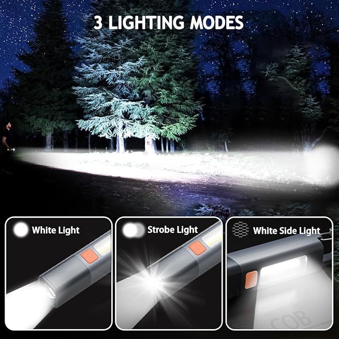 Rechargeable LED Flashlights High Lumens, 20,000 Lumens Super Bright Flashlight with USB Cable and Hook, 3 Modes, Waterproof Flash Light Handheld Powerful Flashlight for Home Camping ﻿- 4 Pack