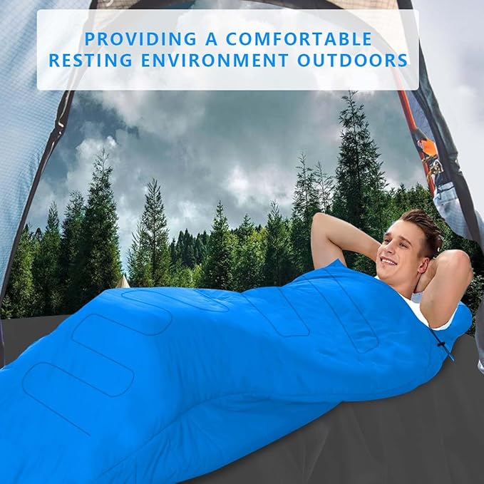 Camping Sleeping Bags for Adults Kids Portable Waterproof Lightweight Sleeping Bag 4 Seasons Winter, Fall, Spring, Summer Backpacking Hiking Mountaineering Indoor Outdoor Use