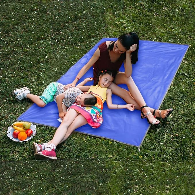 Wind Tour Portable Multifunctional Outdoor Camping Tarp Groundsheet Footprint Lightweight Floor and Ground Tarps for Camping Hiking with Carry Bag (Blue-57" x 83")