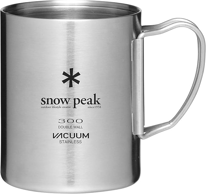 Snow Peak Double Wall Stainless Steel Vacuum Insulated Mug, Lightweight, Durable, Camping, 300ml