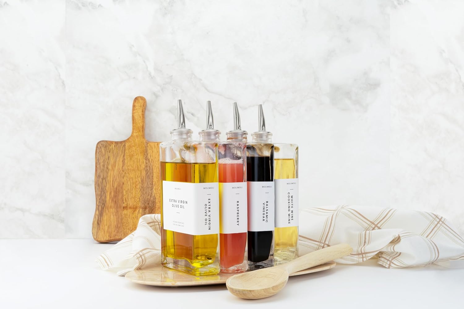 Molimoli Pour Spout Made of Stainless Steel with Automatic Anti-Oxidation Mechanism, Bottle Pourers for Alcohol and Liquor, Olive Oil Dispenser Spout, Wine Pourer Spout,Pack of 4,Silver