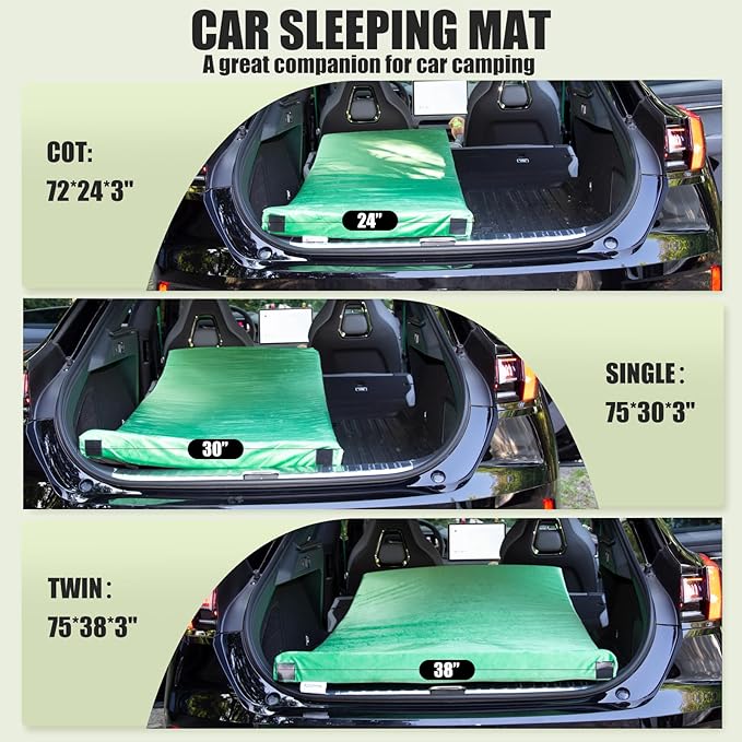 3 Inch Thick Memory Foam Sleeping Pad Camping Mattress,Portable Roll up Mattress-Car/Tent/Cot/Floor,Comfortable Sleeping Mats for Guests Kids Adult Sleepover