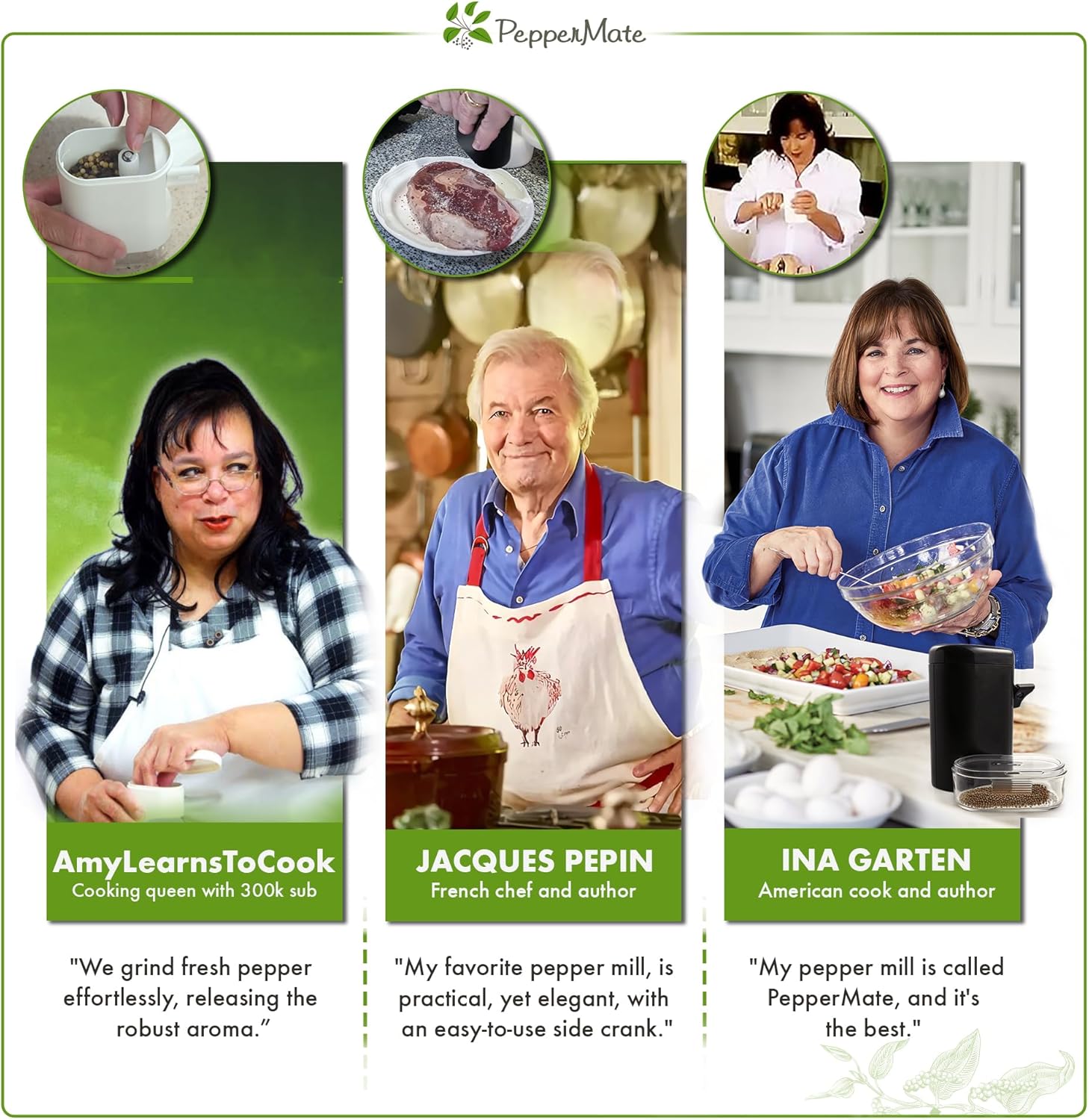 Traditional Pepper Mill 723 - Turnkey High Volume Salt and Gourmet Peppercorn Grinder (White)